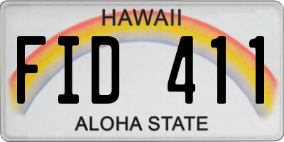HI license plate FID411