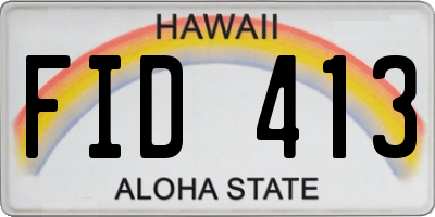 HI license plate FID413