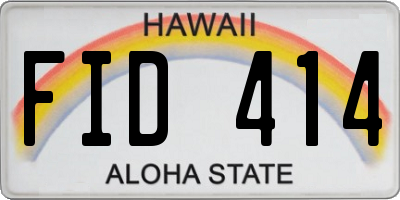 HI license plate FID414