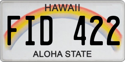 HI license plate FID422