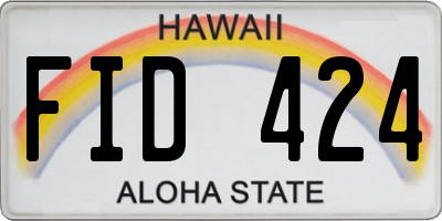 HI license plate FID424