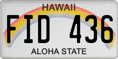 HI license plate FID436