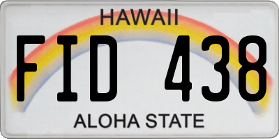 HI license plate FID438