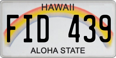 HI license plate FID439