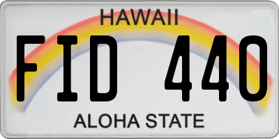 HI license plate FID440