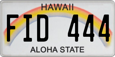 HI license plate FID444