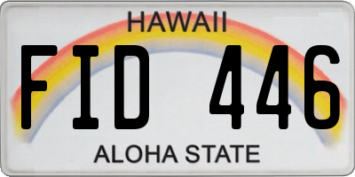 HI license plate FID446