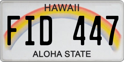 HI license plate FID447