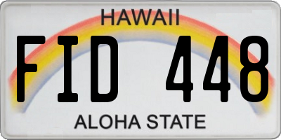 HI license plate FID448