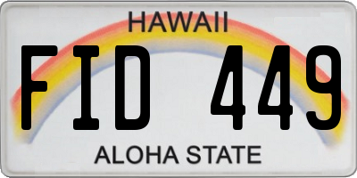 HI license plate FID449