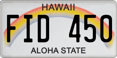 HI license plate FID450