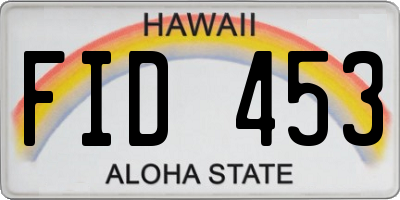 HI license plate FID453