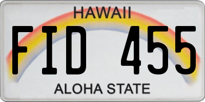 HI license plate FID455