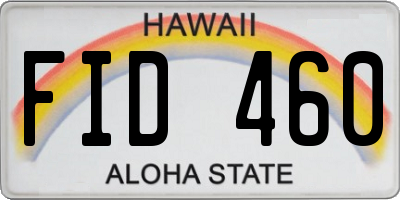 HI license plate FID460