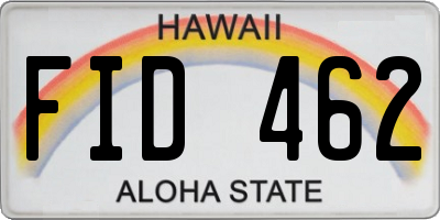 HI license plate FID462