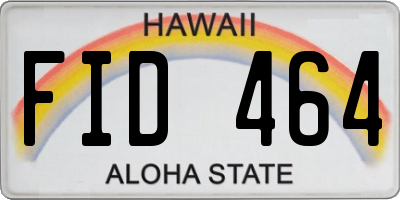 HI license plate FID464