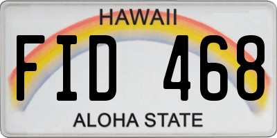 HI license plate FID468