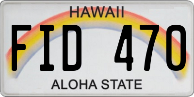 HI license plate FID470