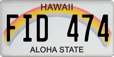 HI license plate FID474