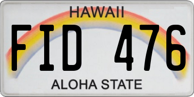 HI license plate FID476