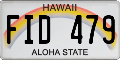 HI license plate FID479