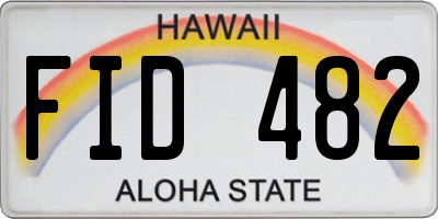 HI license plate FID482
