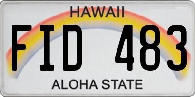 HI license plate FID483