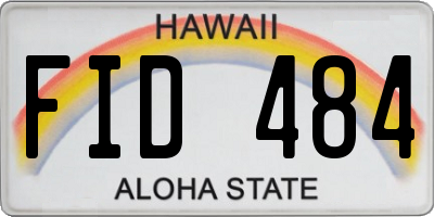 HI license plate FID484