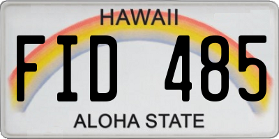 HI license plate FID485