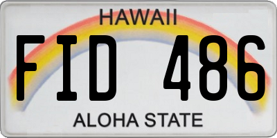 HI license plate FID486