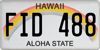 HI license plate FID488