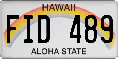 HI license plate FID489