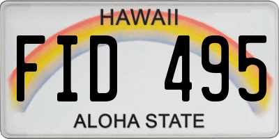HI license plate FID495