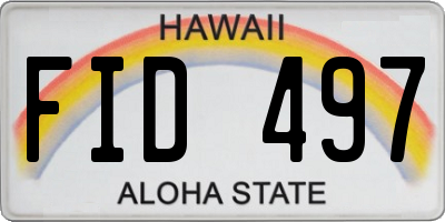 HI license plate FID497