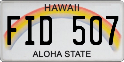 HI license plate FID507