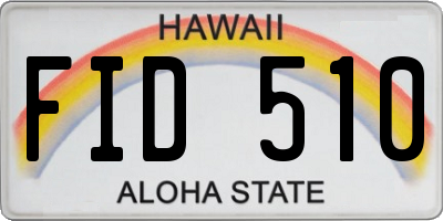 HI license plate FID510