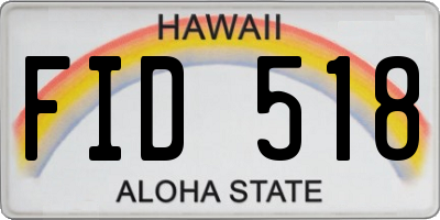 HI license plate FID518