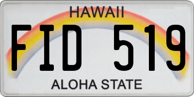 HI license plate FID519