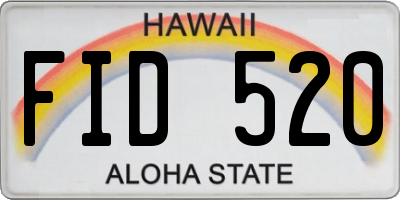 HI license plate FID520