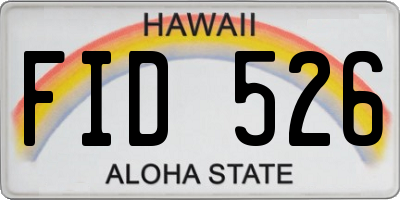 HI license plate FID526