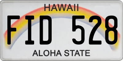 HI license plate FID528