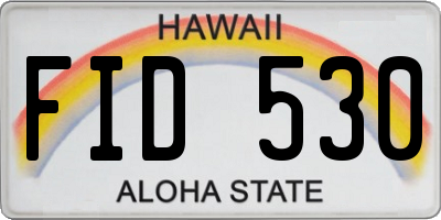 HI license plate FID530