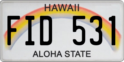 HI license plate FID531