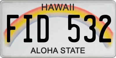 HI license plate FID532