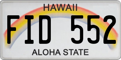 HI license plate FID552