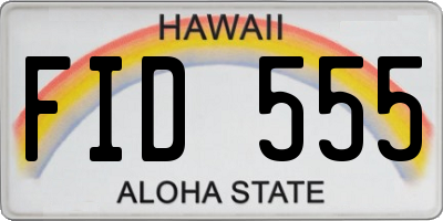 HI license plate FID555