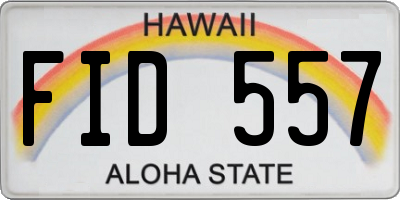HI license plate FID557
