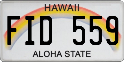 HI license plate FID559