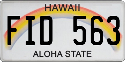HI license plate FID563
