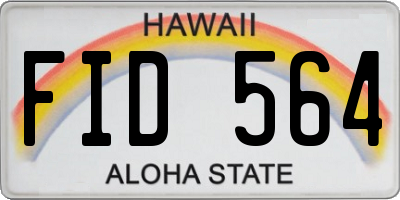 HI license plate FID564